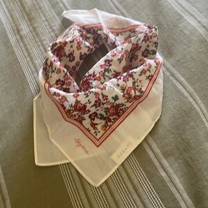 Sezane Floral White and Red Scarf